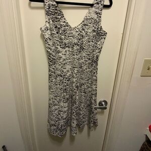 Black and White Paint Splatter Sun Dress